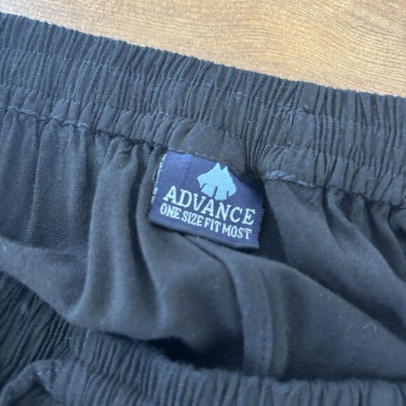 Advance One Size Maxi Skirt Black Flowy Boho Hippie Embroidery Flawed Hem - Picture 8 of 15